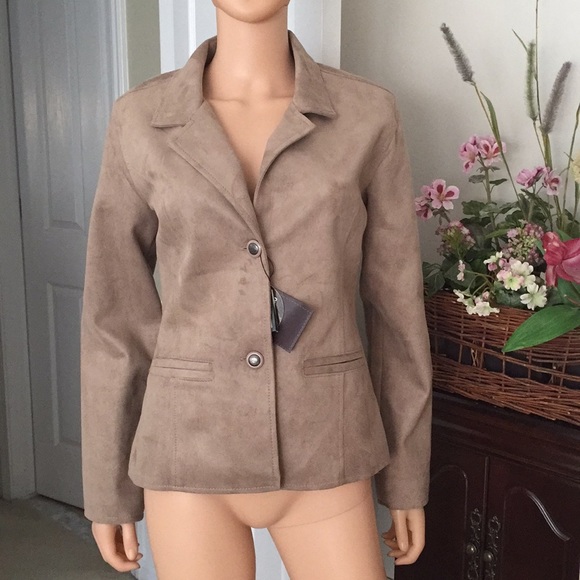 NWT Women’s Emporio & Co faux Suede Italian Luxury Blazer Jacket - Picture 3 of 10